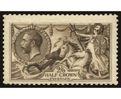 1913 (30 June) 2s 6d deep sepia-brown, Waterlow printing, showing R2/1 re-entry (SG 399a), a few short perfs and light bends,