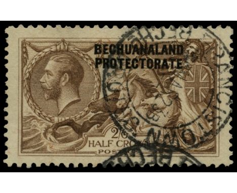 1913-24 Bradbury Wilkinson printing 2s 6d chocolate-brown (SG 88), odd shortish perf, used by FRANCISTOWN cds for 10 MAR 23, 
