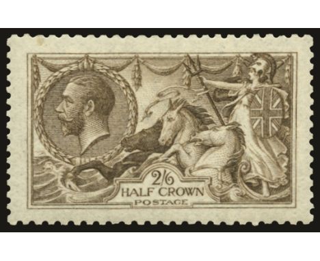 1915 2s 6d sepia "seal brown", De la Rue printing (SG 408), small surface mark at upper left, u/m, RPS cert (1998), cat £550 
