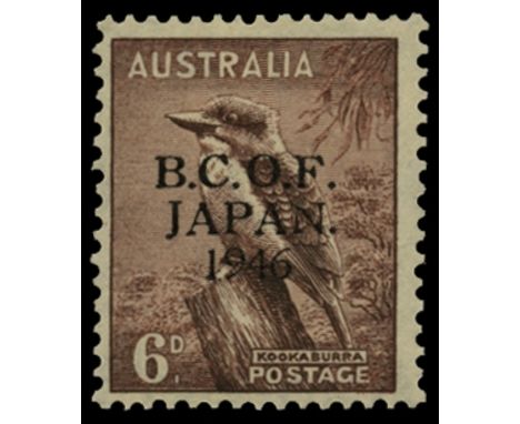 1946-47 6d purple-brown variety Stop after 'JAPAN' (SG J4b), centred to left, fine u/m, RPS cert (1999) 