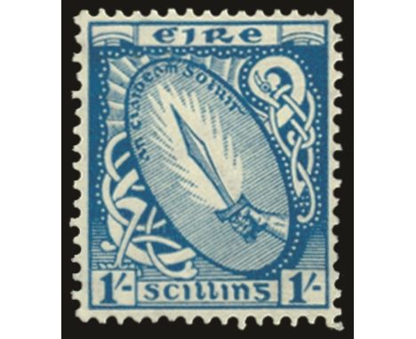 1940-68 1s light blue variety watermark inverted (SG 122w) fresh large part o.g., rare, RPS cert (2005), cat £1,100 