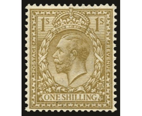1912-24 1s pale bistre, watermark simple cypher inverted and reversed (SG 395Wk var, Spec N32c (8)), odd trivial gum bend, fr