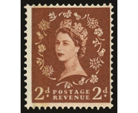 1959 2d light red-brown "phosphor-graphite", error watermark w165 (SG 605a), fresh u/m, RPS cert (1998) 