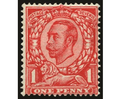 1912 (1 Jan) 1d bright scarlet watermark imperial crown, variety watermark inverted (SG 341Wi), a few light bends but very li