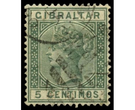 1889-96 5c green, variety watermark inverted (SG 22w), a couple of shortish perfs, used by light part duplex, RPS cert (2001)