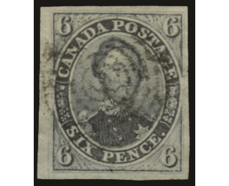 1851 6d slate-violet on laid paper (SG 2), four good to very large margins, fine used by light 'target' cancel, RPS cert (199