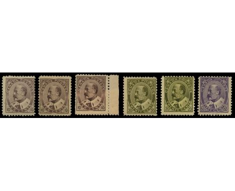 1903-12  1c pale green to 50c deep violet including all 'SG' listed shades (SG 173/87), 5c blue/bluish slight gum disturbance