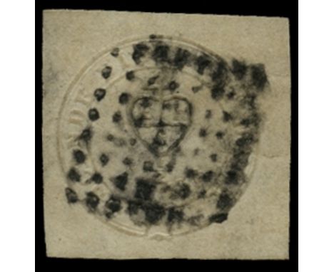 1852 "Scinde Dawk" ½a white (SG S1), light creasing but with four good to large margins and fresher than average, used by cen