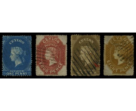 1861-64 watermark large star small used selection, clean-cut or intermediate perf 14 to 15½ 1d light blue (SG 19) very fine, 