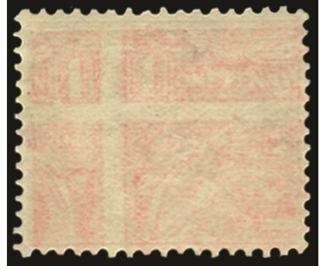 1912-24 1d vermilion, watermark simple cypher, error printed both sides (SG 361a), the reverse impression set sideways and pa