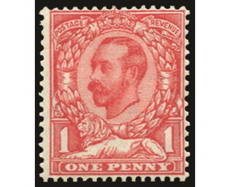 1911-12 1d rose-pink die B, watermark imperial crown inverted (SG 331Wi), centred to upper right, fresh u/m, RPS cert (2011) 