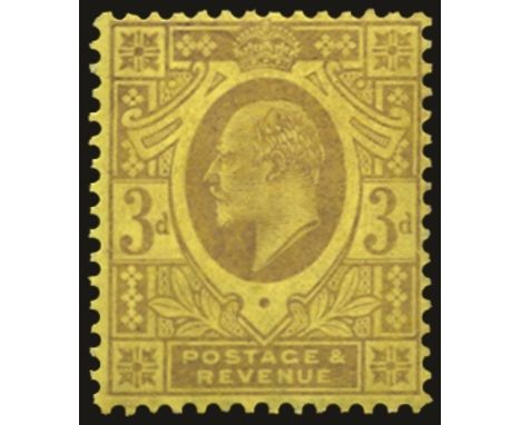 1902-10 De la Rue 3d pale reddish purple/orange-yellow on chalky paper (SG 232c), typical surface rubbing, u/m, RPS cert (200