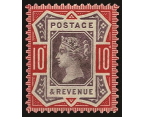 1887-1900 "Jubilee" 10d dull purple and scarlet (SG 210b), light surface rubbing and gum bends, u/m, RPS cert (2005), cat £17