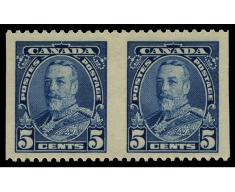 1935 5c blue, horizontal pair imperforate vertically (SG 345a), very fresh u/m, only 150 pairs existed, RPS cert (2000) 