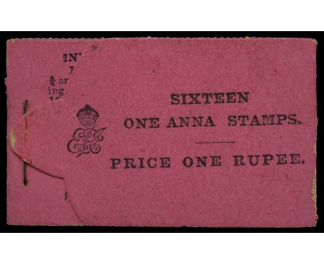 Stamp Booklets: 1907 1r black/pink, without "Post Office of India" inscription (SG SB4a), contains four panes of 1906-07 1a c