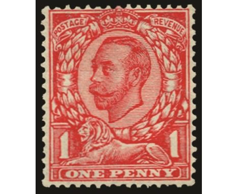 1912 (Sept) 1d scarlet, watermark multiple cypher, variety watermark sideways (SG 350c), a few shortish perfs and light horiz