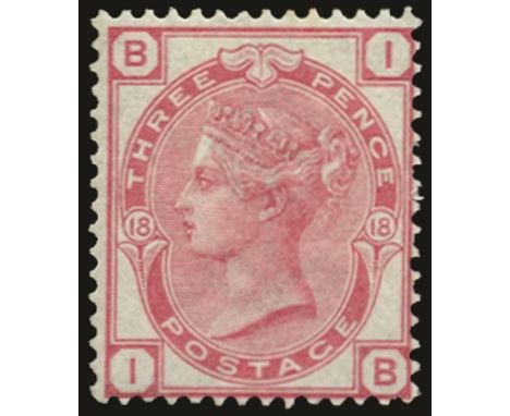 1873-80 3d rose plate 18, watermark spray of rose (SG 143), light gum creasing, u/m, RPS cert (2005), cat £525 