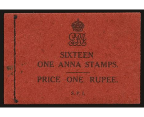 Booklet:  1937 1r black on red booklet (SG SB22), complete with 4 panes of 4 x 1a, trivial tone spot on reverse of first pane