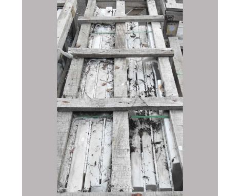 Nine white marble architectural panels, longest 206cm