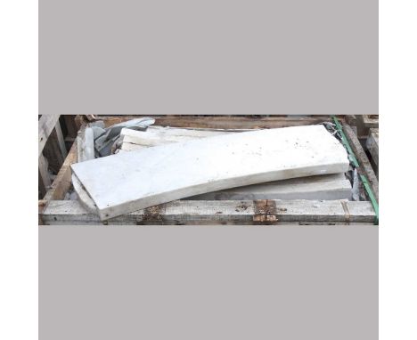 Eleven curved sections of architectural marble, each 103cm