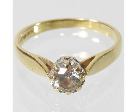 An 18 carat gold solitaire diamond ring, approximately 0.4 carats, 3.3g, size P