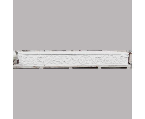 A carved white marble architectural pillar, 196cm, together with another, 186cm (2)