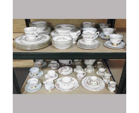 A Coalport Ming Rose pattern part tea and dinner service, together with a collection of Royal Crown Derby and bone china teaw