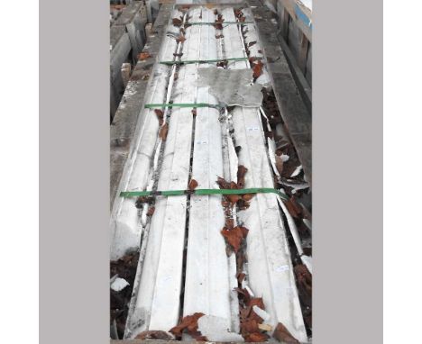 A collection of five white marble architectural panels, largest 250cm long