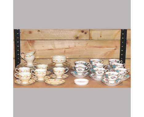 A Royal Albert part tea service, together with Paragon part tea service and three pictures, largest 102 x 58cm