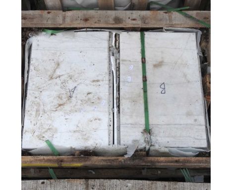 A pair of carved marble architectural pedestals, each 60cm wide