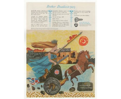 BP-Bother Boadicea 1963-Fine colour full page advertisement - 'Boadicea in Chariot-A very striking and clever advertisement