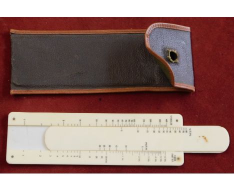 British Military ‘Vee Tee’ Slide Rule Instrument – c.1920s. This unusual slide rule instrument is designed for military vehic