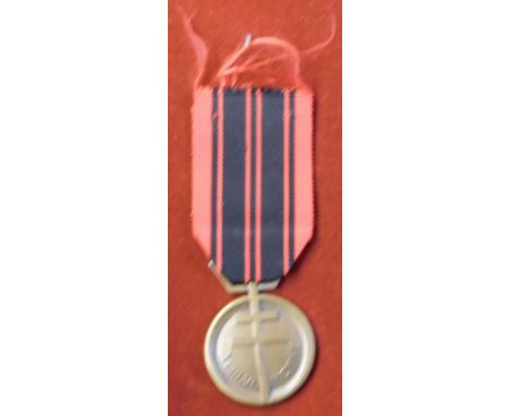 French Medal of the Resistance&nbsp;(Médaille de la Resistance) 1943, constructed in bronze with an integral ribbon bar.