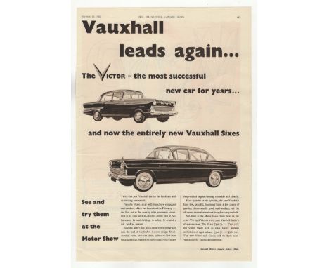 Vauxhall 1957-Vauxhall leads Again- full page black and white advertisement-The Victor and new Vauxhall Sixes see them and tr