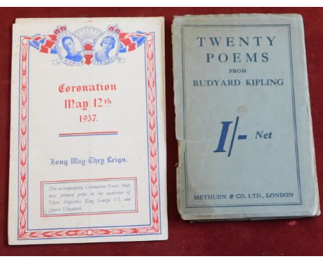 Twenty Poems from Rudyard Kipling First published in 1918 Methuen &amp; Co Ltd, London, loose front cover and George &amp; El