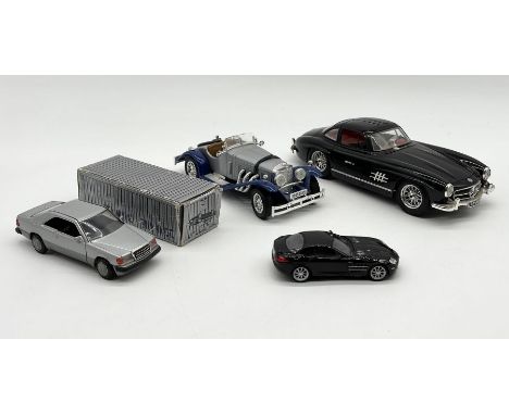 A collection of model Mercedes cars including Burago, Conrad etc.