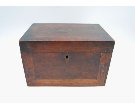 A Georgian mahogany veneered tea caddy