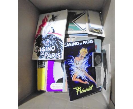 A collection of vintage ephemera including royal memorabilia, Casino De Paris &amp; Folies-Bergere programmes, state opening 