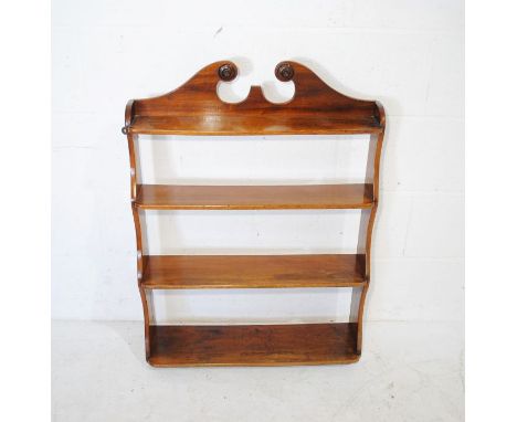 A Victorian mahogany wall hanging shelf - height 86cm