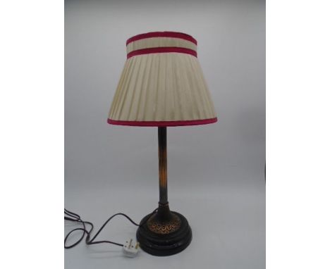 A Veritas Lamp Works lamp with a Laura Ashley shade. Height approx. 60cm