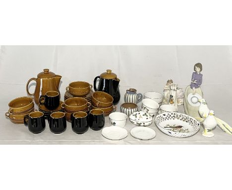 A collection of various china including Prinknash, Nao, Wedgwood etc. 