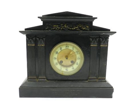A Hamilton &amp; Inches of Paris slate mantel clock