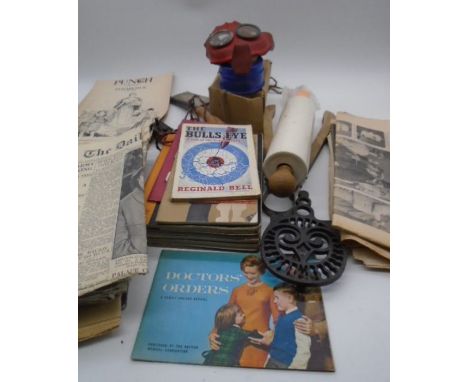 A large collection of vintage ephemera including newspapers containing coverage of royal and state events of the early to mid
