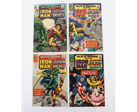 Four Vintage Tales of Suspense Iron Man and Captain America Silver Age Marvel Comics, with 12c cover price, 71 Nov 1965 Fine-