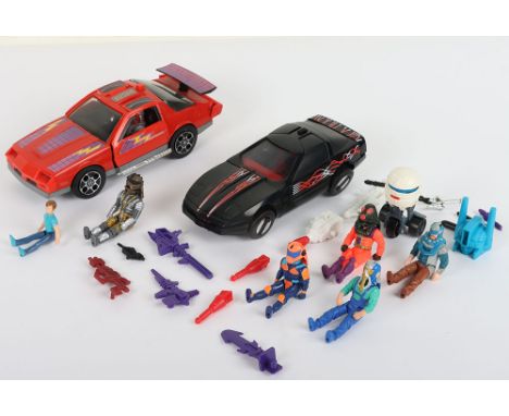 Kenner Mask Thunderhawk Sports Car, with Matt Trakker action figure/mask, Raven & Clalhoun Burns action figure and one disc, 