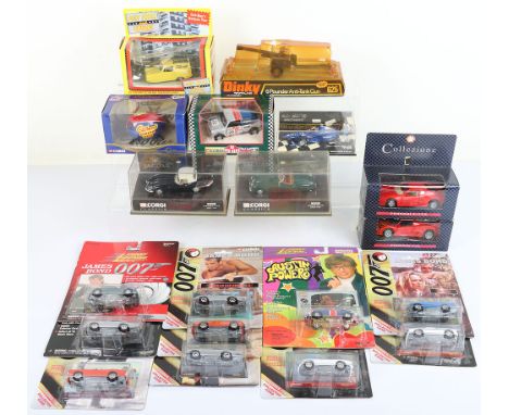 Corgi James Bond Model Collection, seven models on blister packs,  two Johnny Lightning Goldeneye models, plus Austin Powers 