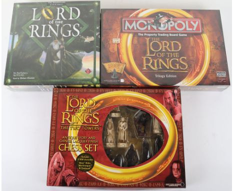 Quantity of Lord of the Rings Board games, Including: Monopoly Trilogy Edition, in mint unopened condition, The two towers  C