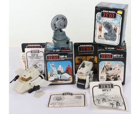 Three Boxed Vintage Star Wars Kenner Return of The Jedi  Mini Rigs, Kenner No.93440 Radar Laser Cannon, decals have been appl