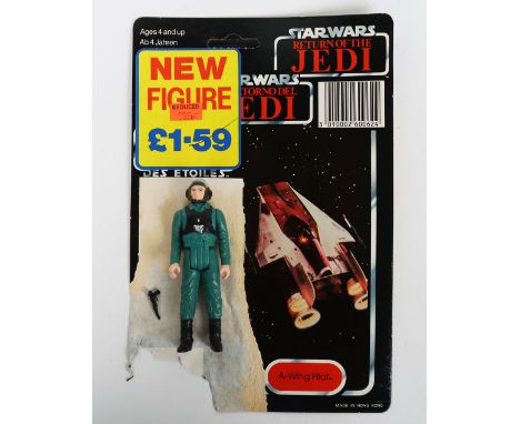 Vintage Star Wars The Power of The Force Last 17 A-Wing Pilot Action Figure with original Light blaster pistol @ L.F.L. 1984 