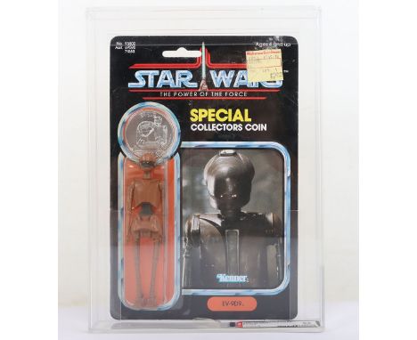 Kenner Star Wars The Power of The Force EV-9D9 with Special collectors coin, Vintage Original Carded Figure, 3 ¾ inches mint,